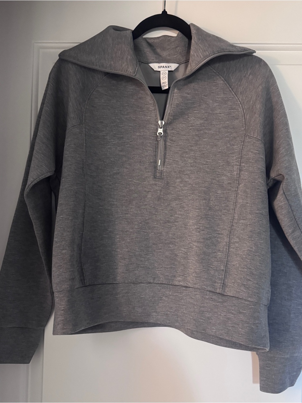 SPANX Charcoal Grey Half-Zip Pullover